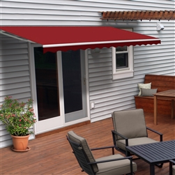 Motorized Retractable Patio Awning - 16x10 Feet - Burgundy - ALEKO